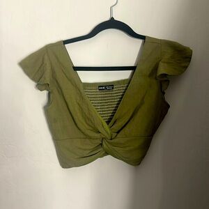 SHEIN olive green crop top